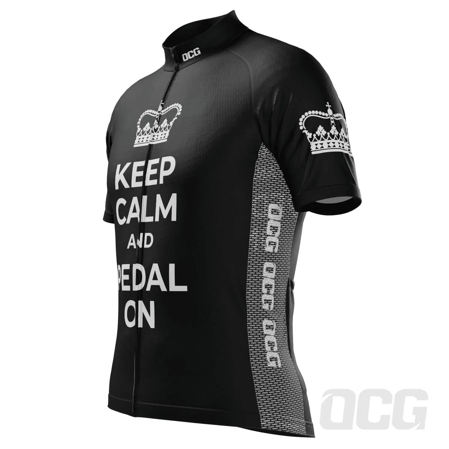 Men's Keep Calm and Pedal On Short Sleeve Cycling Jersey