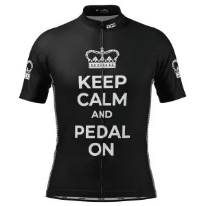 Men's Keep Calm and Pedal On Short Sleeve Cycling Jersey
