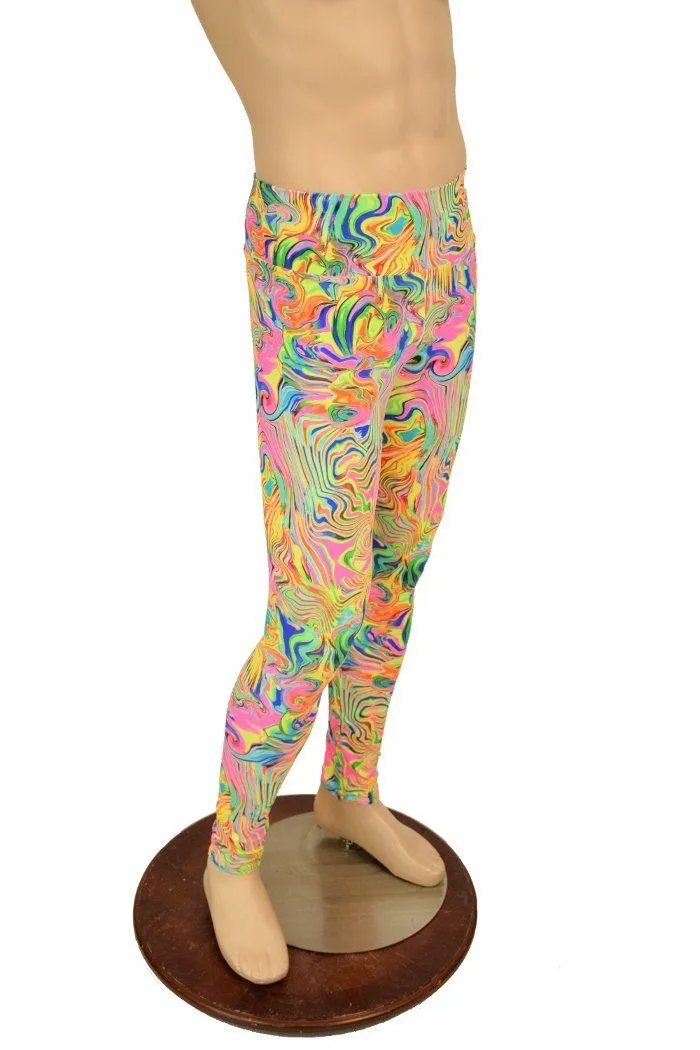 Mens Leggings in Neon Flux