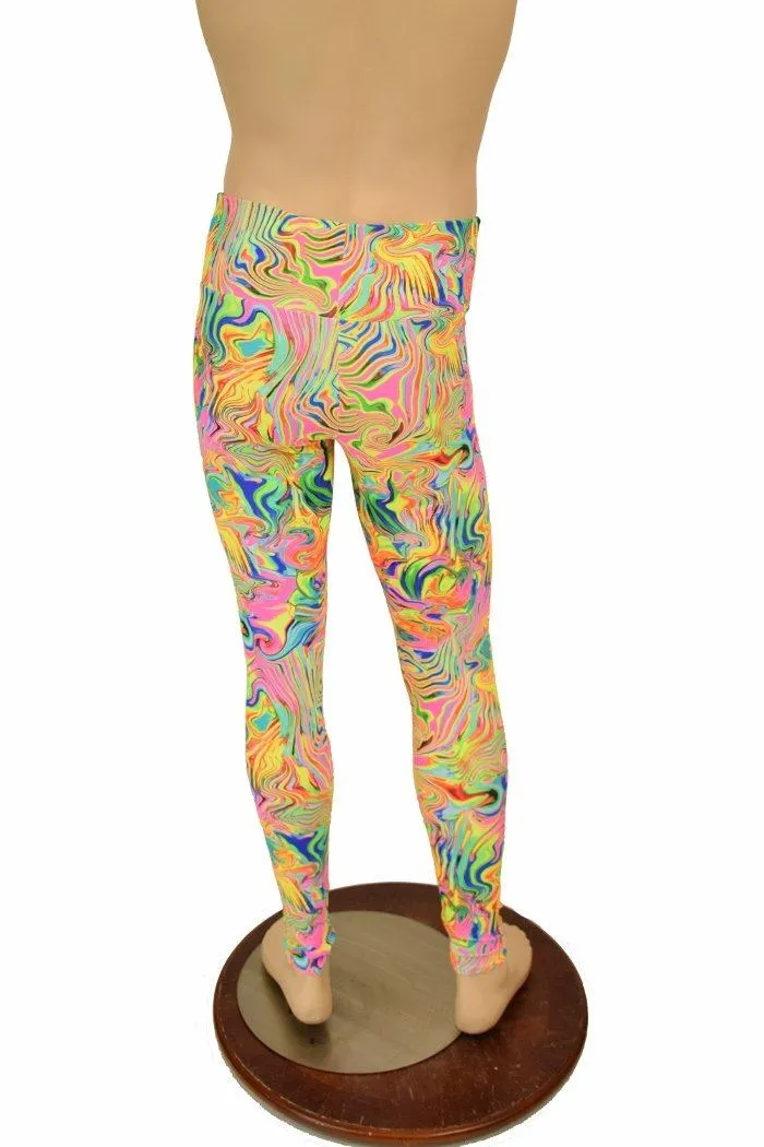 Mens Leggings in Neon Flux