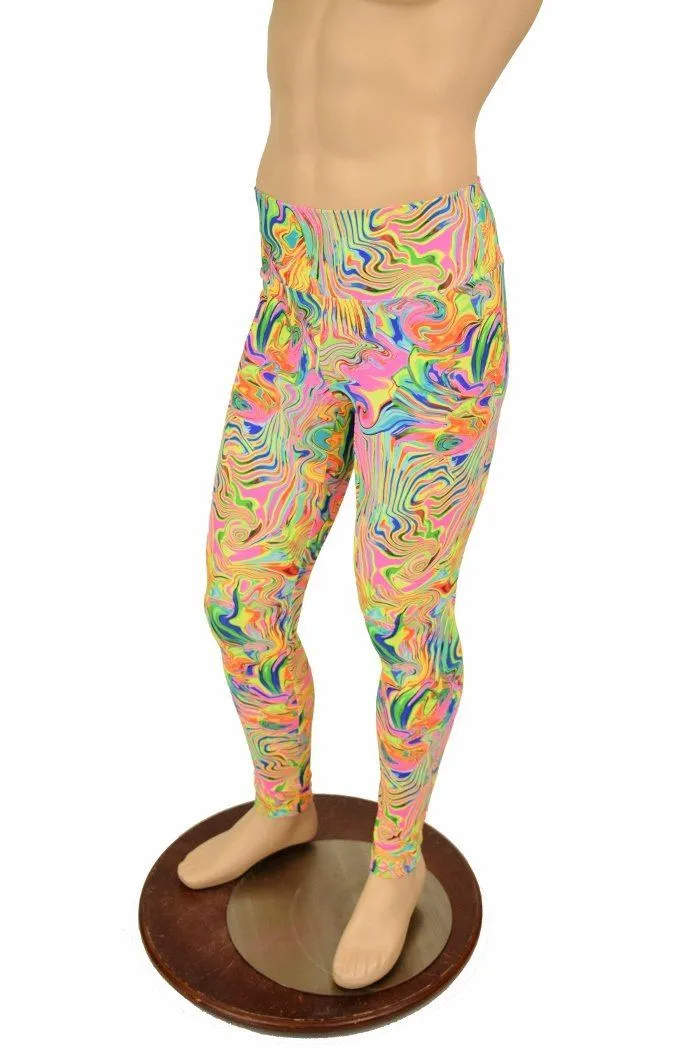 Mens Leggings in Neon Flux