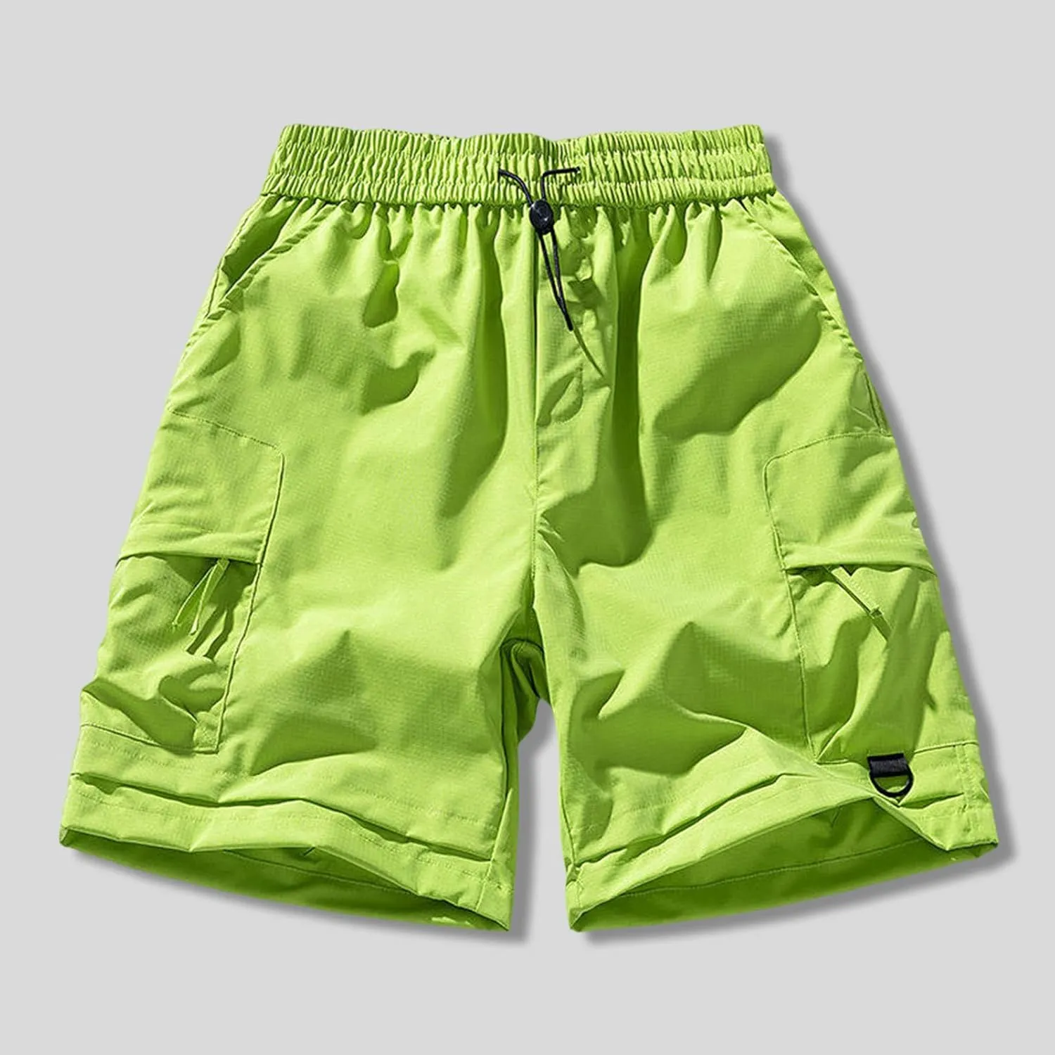 Men's Linen Shorts Athletic Hiking Water Resistant Quick-Dry Lightweight Outdoor Sweat Shorts with Pockets