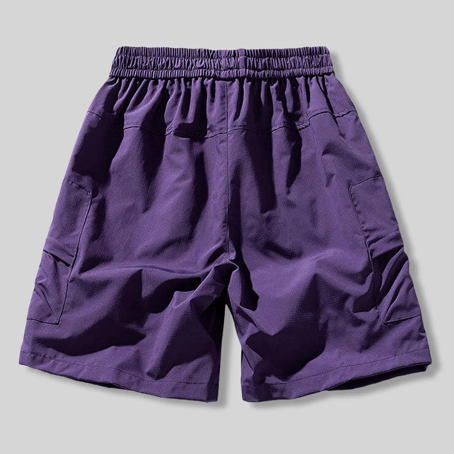 Men's Linen Shorts Athletic Hiking Water Resistant Quick-Dry Lightweight Outdoor Sweat Shorts with Pockets