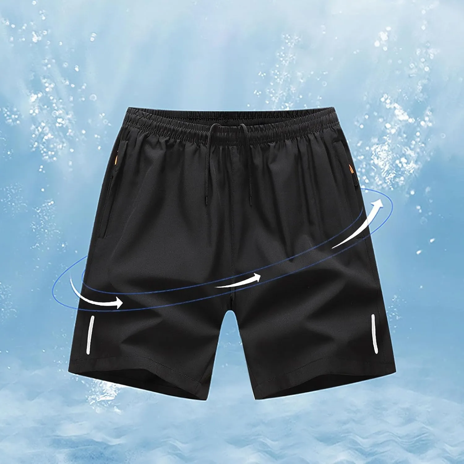 Men's Loose Athletic Shorts with Zipper Pockets Summer Quick Dry Running Workout Shorts Casual Gym Training Pants