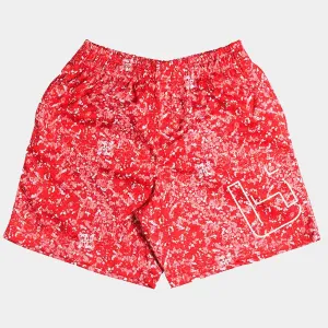 Men's M1 Red Splash Mesh Short