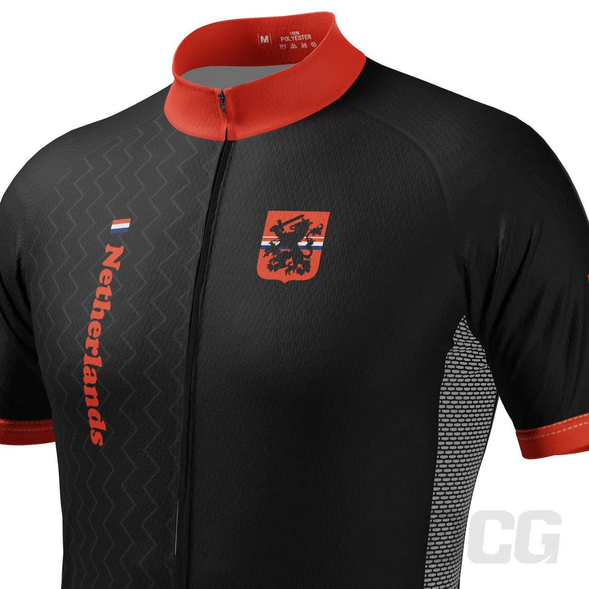 Men's Netherlands Dutch Arrow National Flag Short Sleeve Cycling Jersey