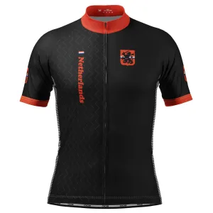 Men's Netherlands Dutch Arrow National Flag Short Sleeve Cycling Jersey