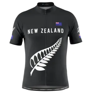 Men's New Zealand Silver Fern National Flag Short Sleeve Cycling Jersey