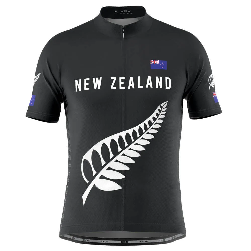 Men's New Zealand Silver Fern National Flag Short Sleeve Cycling Jersey