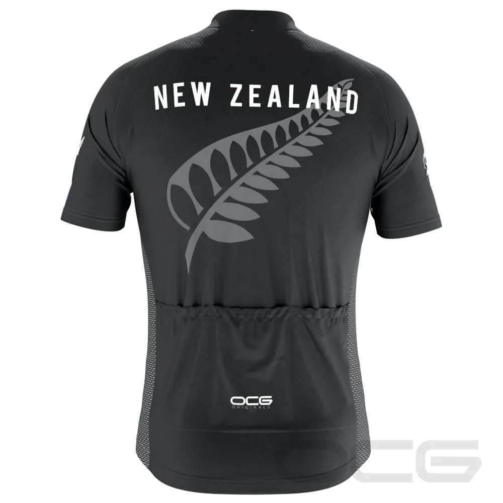 Men's New Zealand Silver Fern National Flag Short Sleeve Cycling Jersey