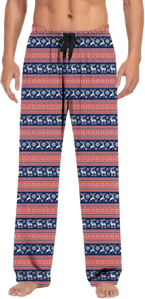 Mens Pajama Bottoms Pants with Drawstring and Pockets Lounge Pants Men Couples Christmas Pajamas Mens Pj Family