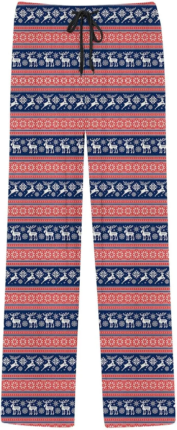 Mens Pajama Bottoms Pants with Drawstring and Pockets Lounge Pants Men Couples Christmas Pajamas Mens Pj Family