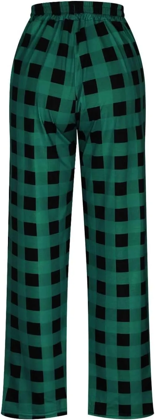 Mens Pajama Pants 2024 Mens Heavyweight Flannel Plaid Pajama Pants Cotton Sleep Lounge Pant Purple Pajama Pants