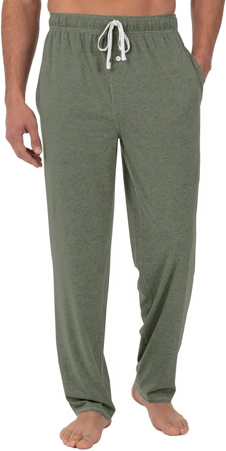Mens Pajama Pants, Soft Cotton Sleep Lounge Pants Solid ComfortSoft Sleep Pant with Pockets and Drawstring