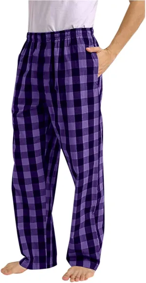 Mens Plaid Pajama Pants Lightweight Stretch Waist Sleep & Lounge Pants Baggy Plaid Pjs Bottoms Pajamas Pants Men with Pockets
