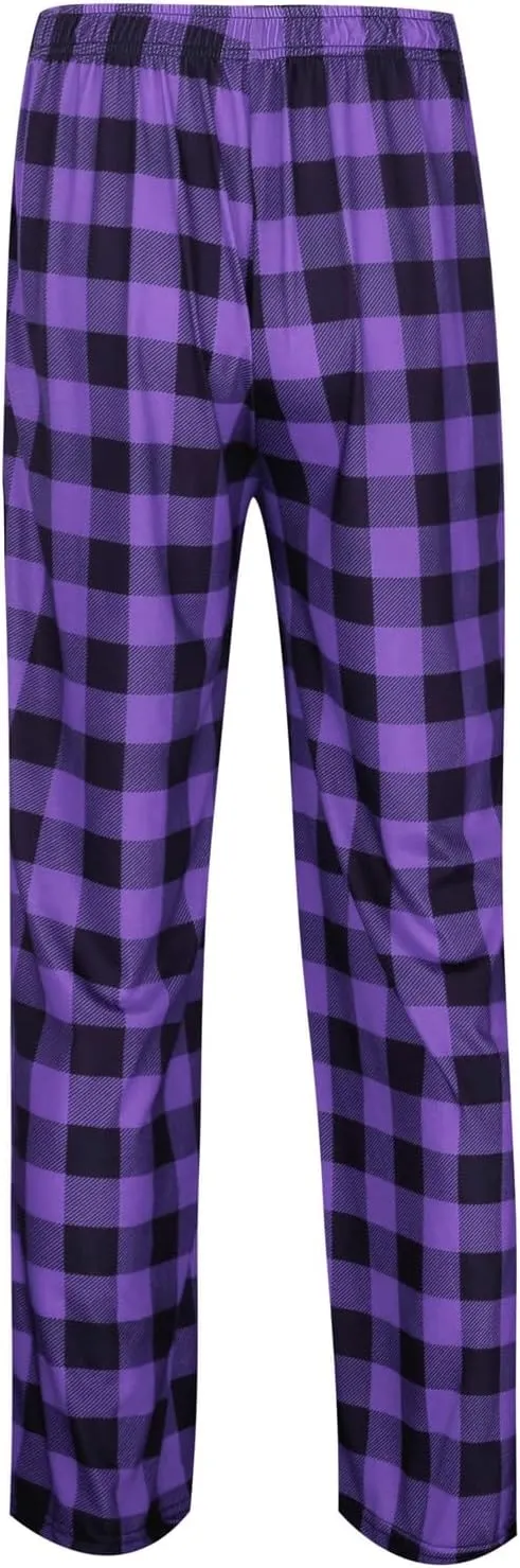 Mens Plaid Pajama Pants Lightweight Stretch Waist Sleep & Lounge Pants Baggy Plaid Pjs Bottoms Pajamas Pants Men with Pockets