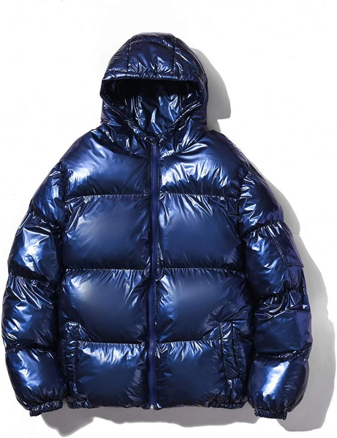 Men's Puffer Jackets Hooded Warm Winter Coats Bubble Puffy Down Jacket Full Zip Thicken Parka Water Resistant Outerwear