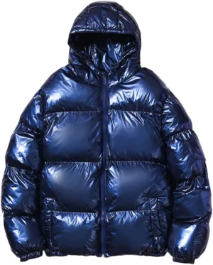 Men's Puffer Jackets Hooded Warm Winter Coats Bubble Puffy Down Jacket Full Zip Thicken Parka Water Resistant Outerwear