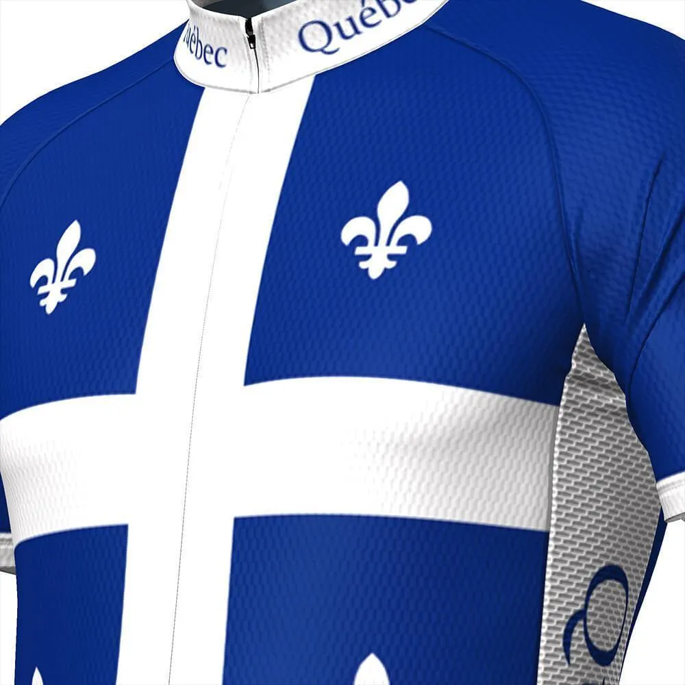 Men's Quebec National Flag Short Sleeve Cycling Jersey