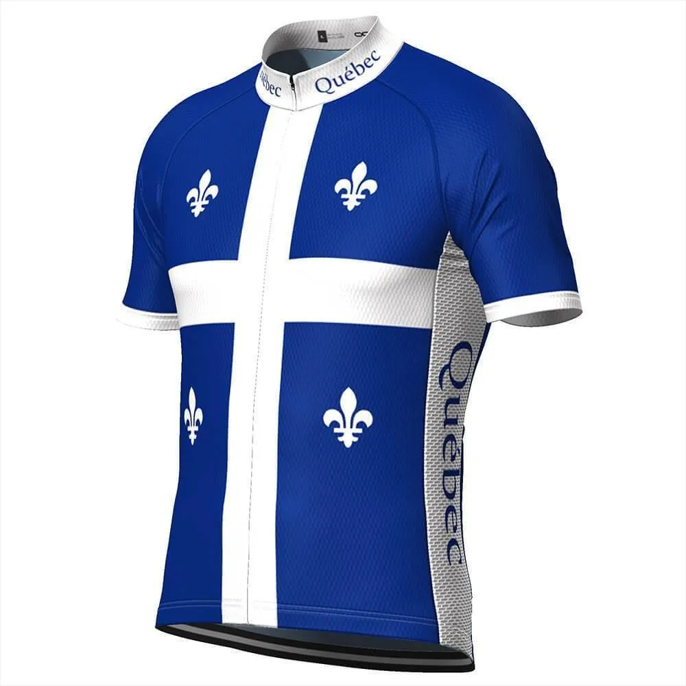 Men's Quebec National Flag Short Sleeve Cycling Jersey