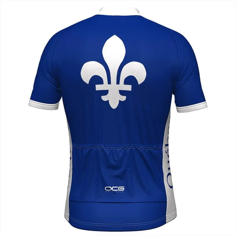 Men's Quebec National Flag Short Sleeve Cycling Jersey