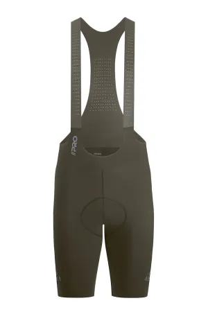 Men's Seamless Olive Green Pro Cycling Bib Shorts
