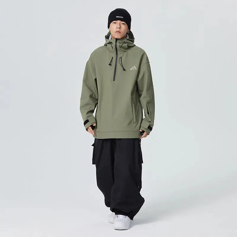 Men's Snowboard Anorak Jacket Outdoor Winter Hoodie