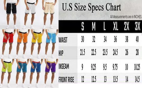 Mens Solid Athletic Basketball Sports Shorts