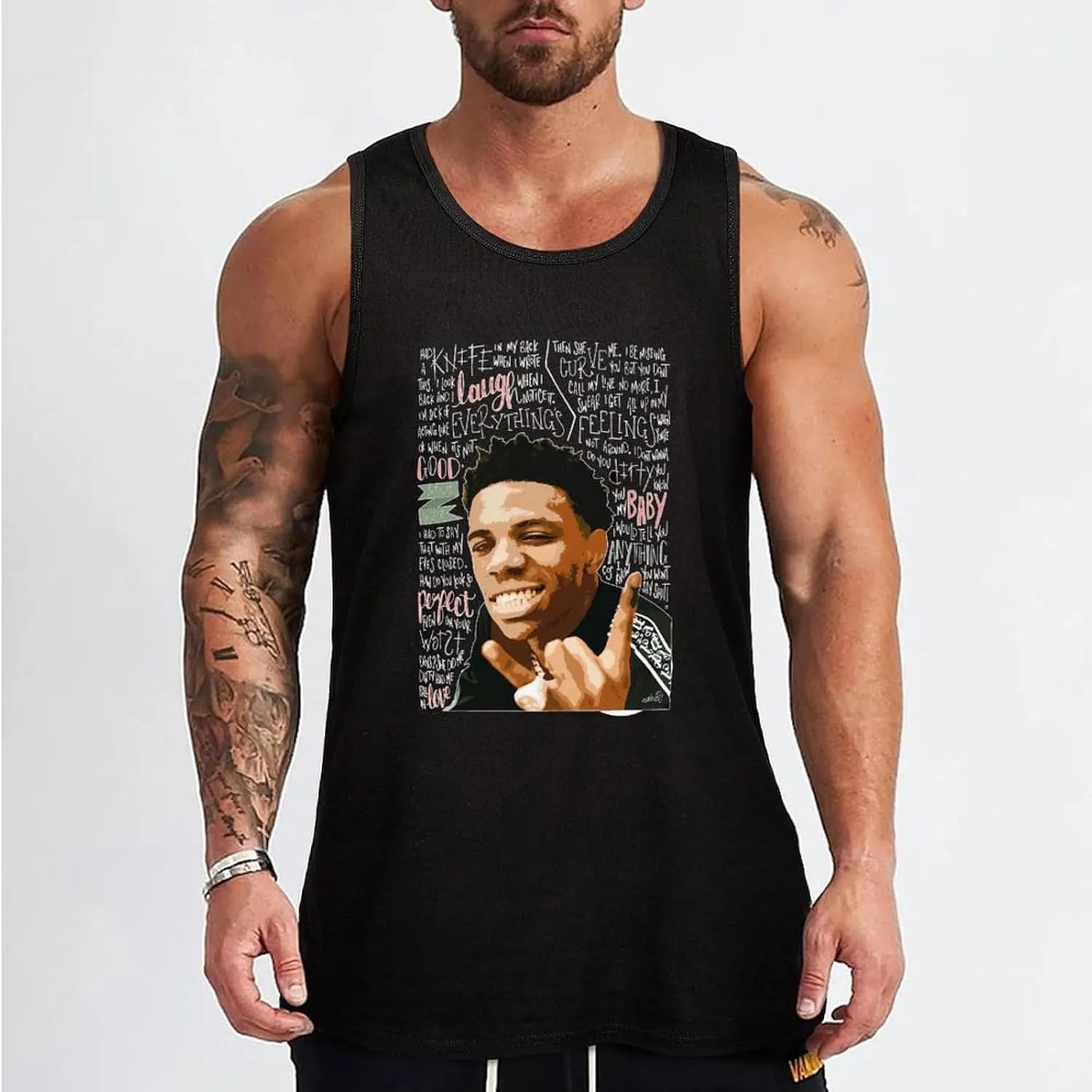 Men's Stretchy Sleeveless Shirt Comfortable Athletic Tank Flexible Tank