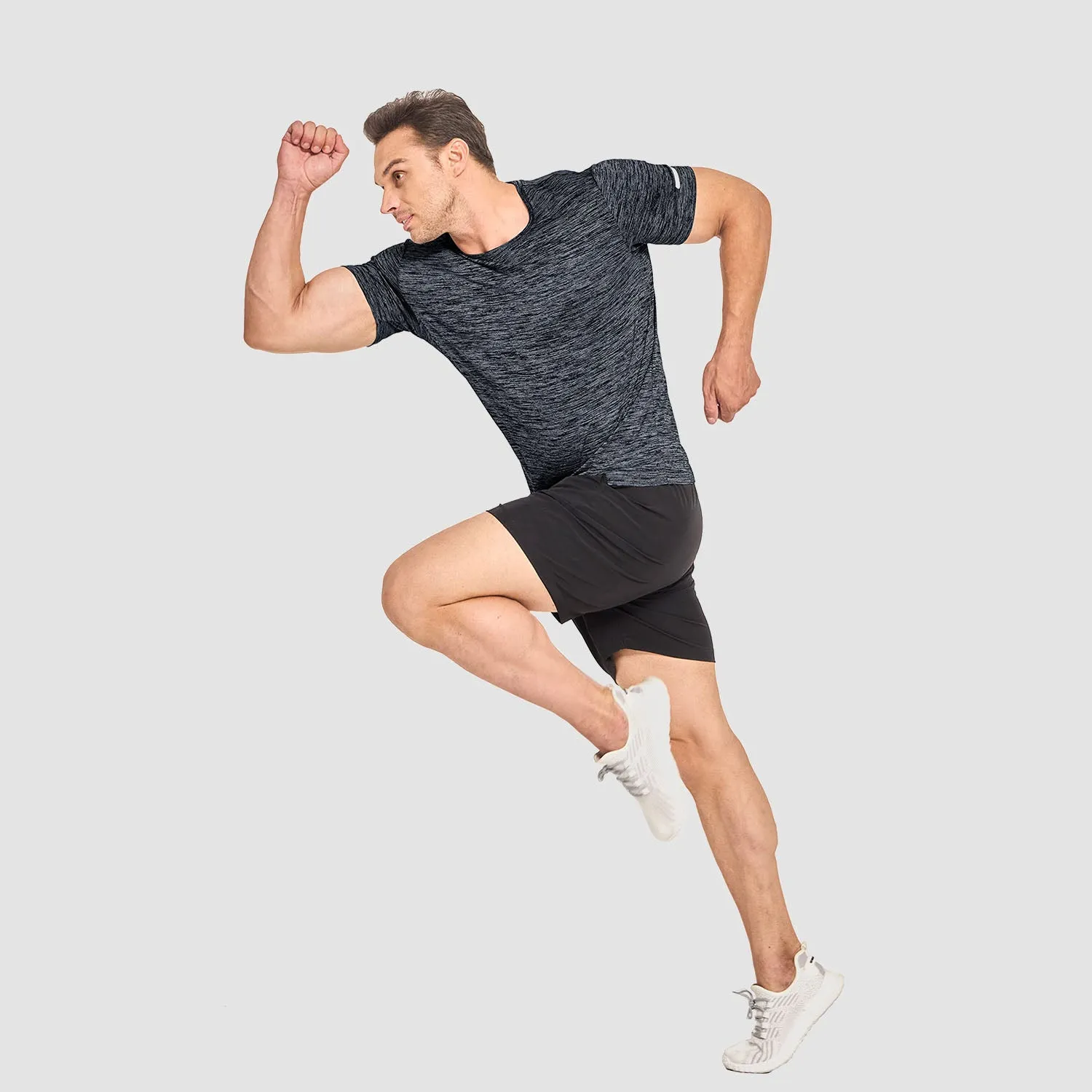 Men's T-Shirt Tag Free Quick Dry Athletic Running Shirts Performance Tee