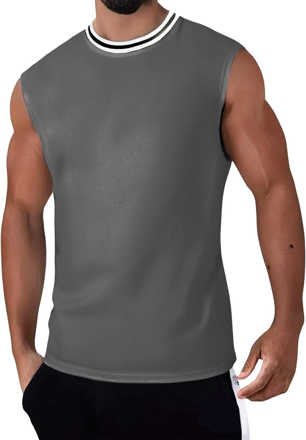 Men's Tank Top Casual Sleeveless Gym Muscle Cut Off Shirts Cotton Dry Fit Moisture Wicking Athletic Workout Shirt