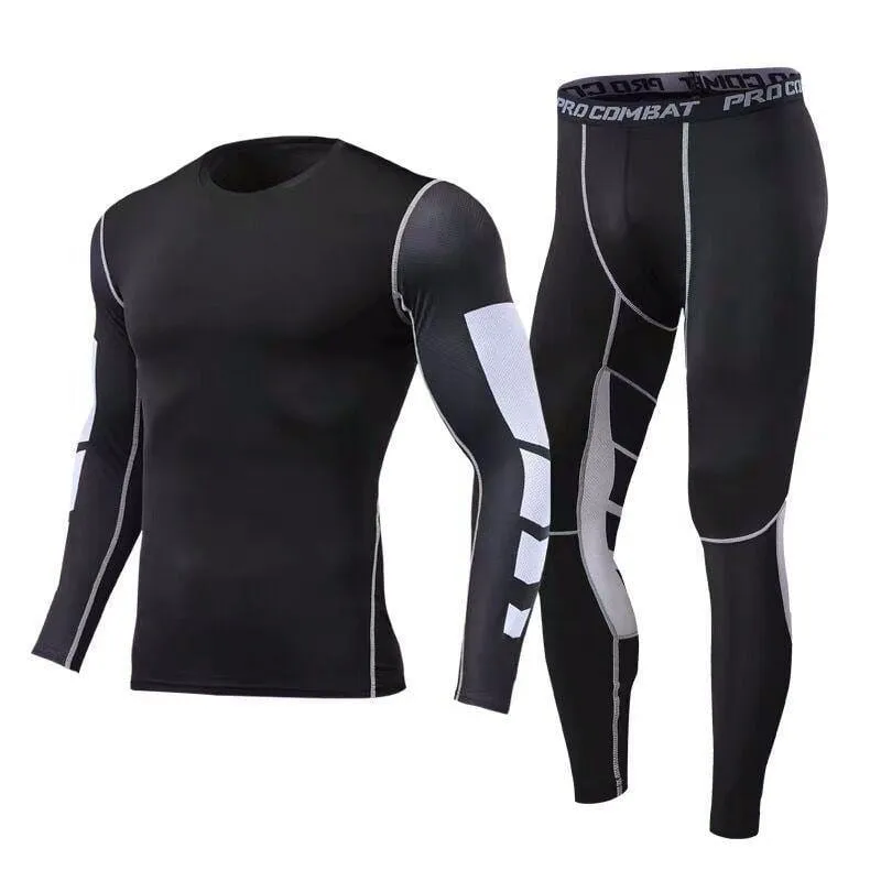 Men's Two-piece tights and long sleeve compression suit