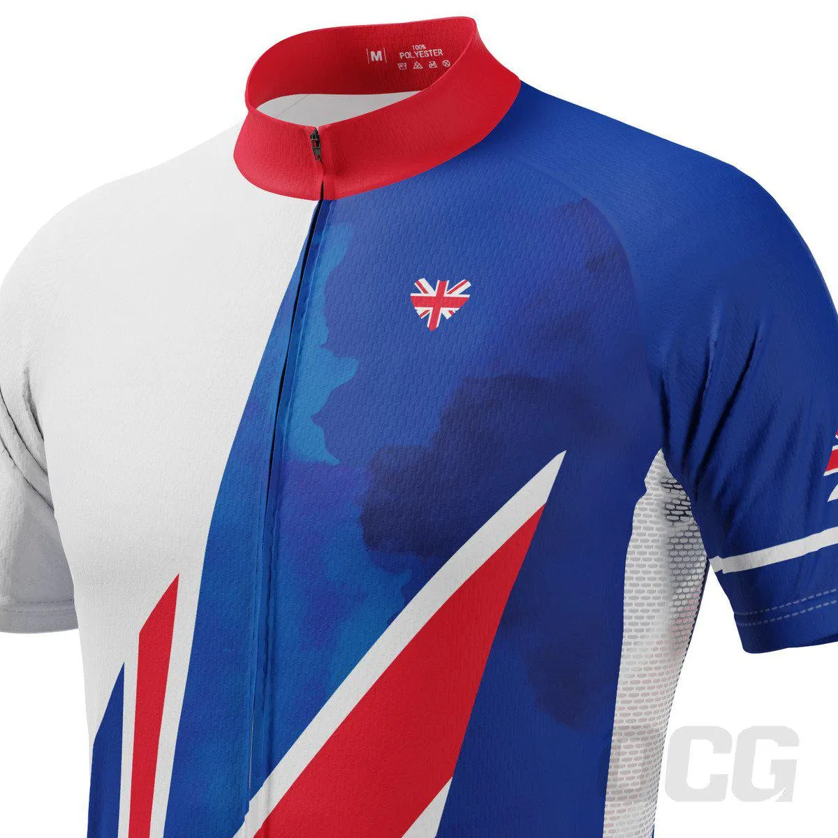 Men's UK Badge Union Jack National Flag Short Sleeve Cycling Jersey