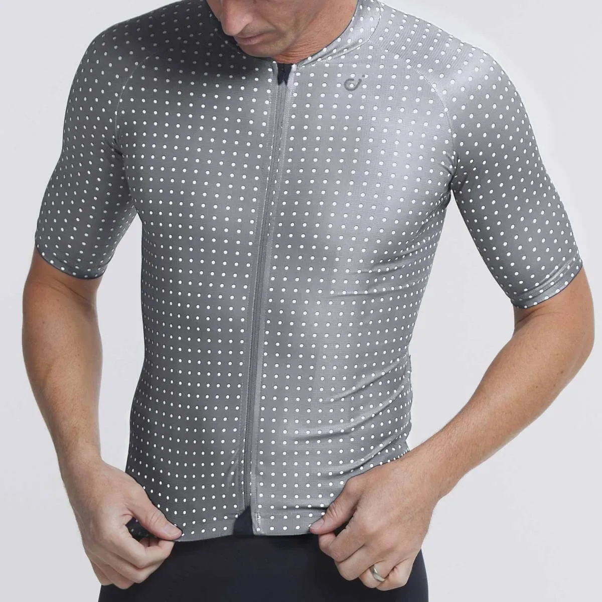 Men's Ultralight Jersey - Light Grey Grid Dot