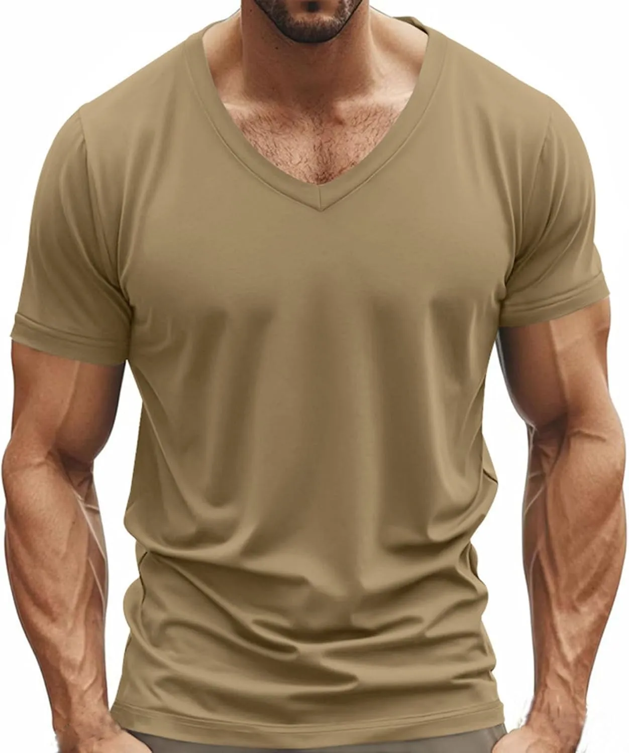Mens V Neck Muscle Shirts Casual Short Sleeve Gym Athletic T Shirt Fashion Tee Top Sports Workout Bodybuilding Shirts