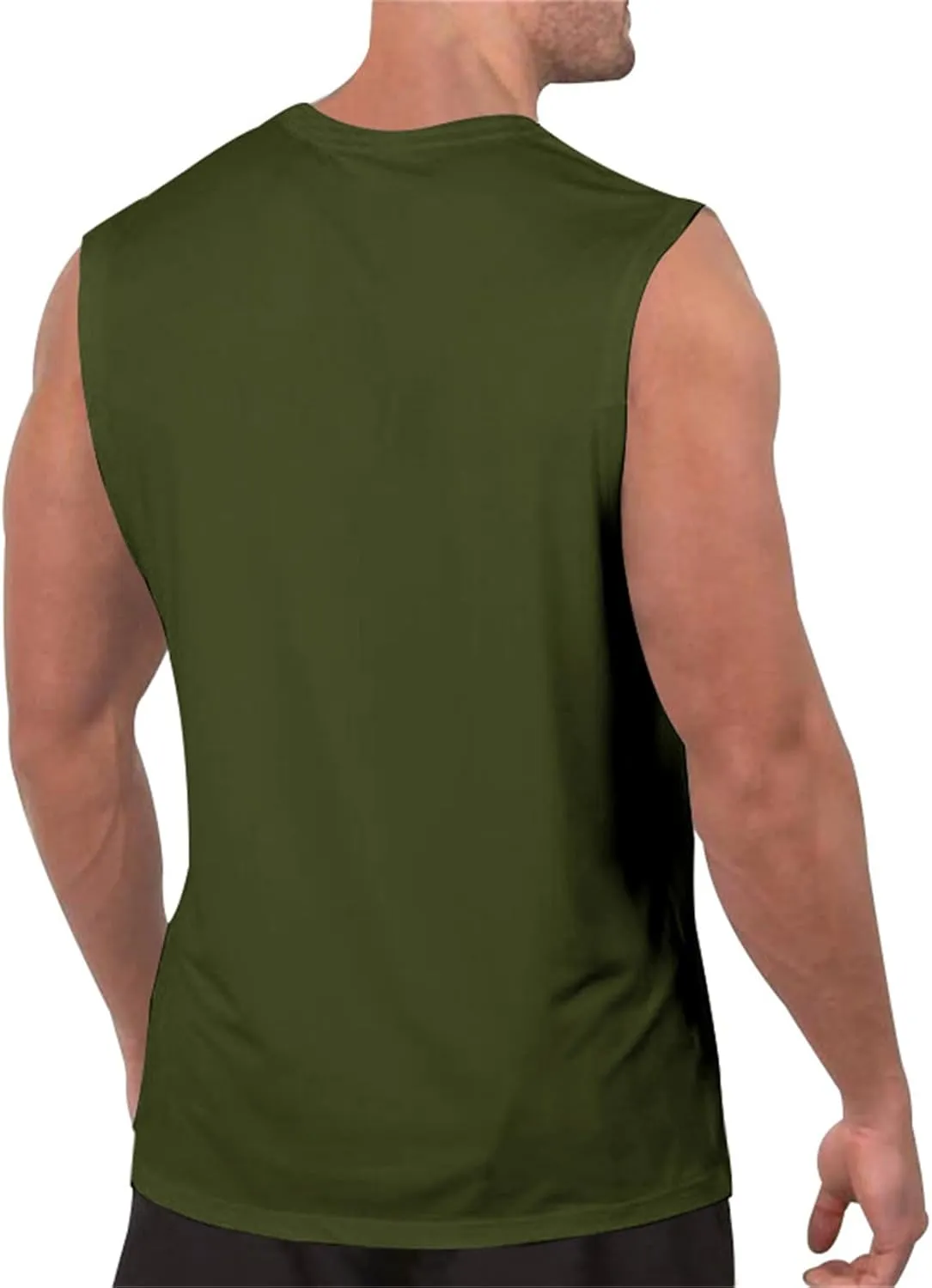 Mens V Neck Tank Tops Sleeveless Undershirts Quick Dry Athletic Gym Shirts Casual Basic Tees Solid Color Workout Top