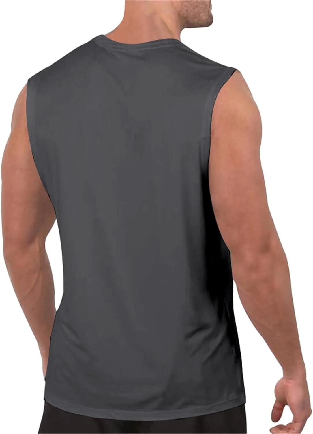 Mens V Neck Tank Tops Sleeveless Undershirts Quick Dry Athletic Gym Shirts Casual Basic Tees Solid Color Workout Top