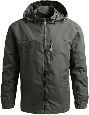 Men's Waterproof Rain Jacket Lightweight Mountain Windbreaker Raincoat Casual Hooded Coat Hiking Outdoor Travel Coats