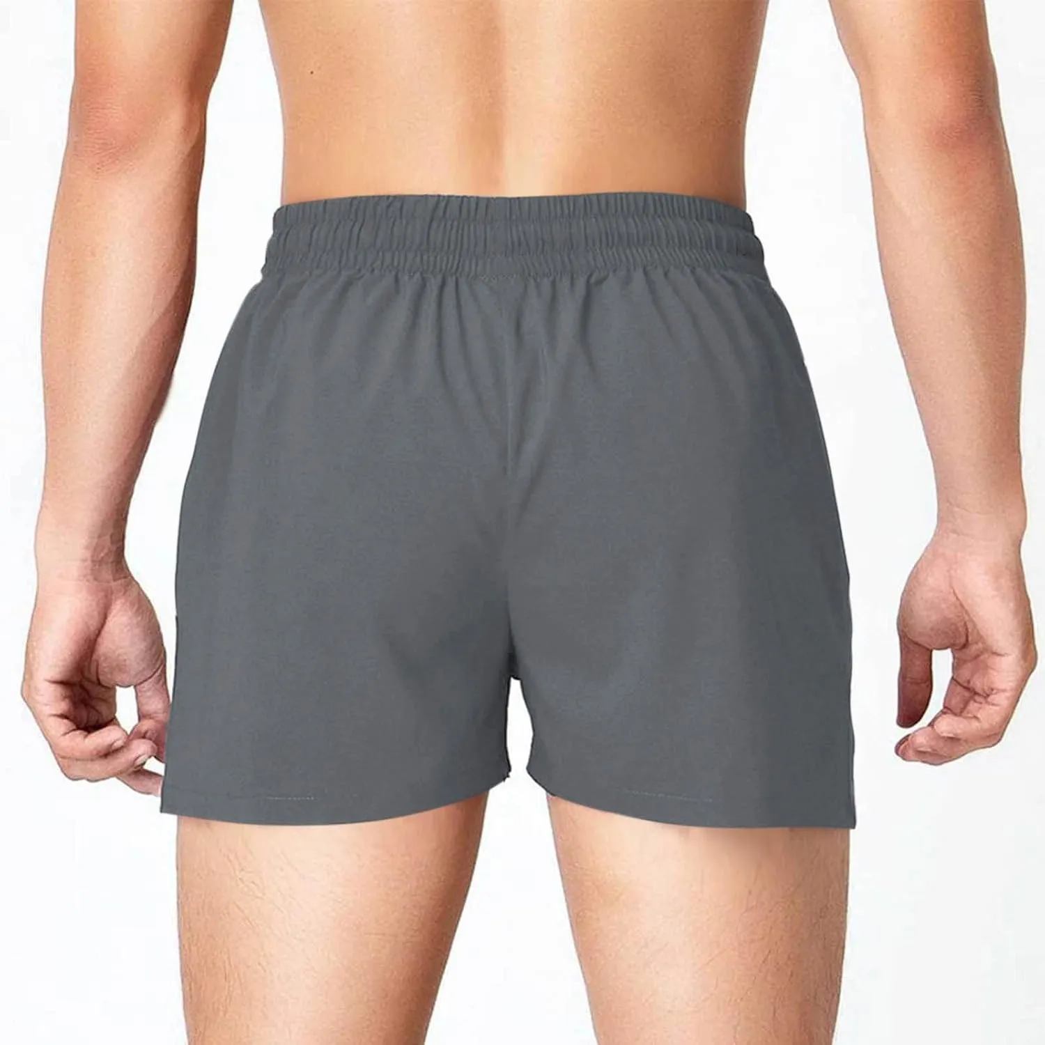 Men's Workout Running Shorts Summer Quick Dry Active Shorts with Zipper Pockets Casual Elastic Waist Athletic Short