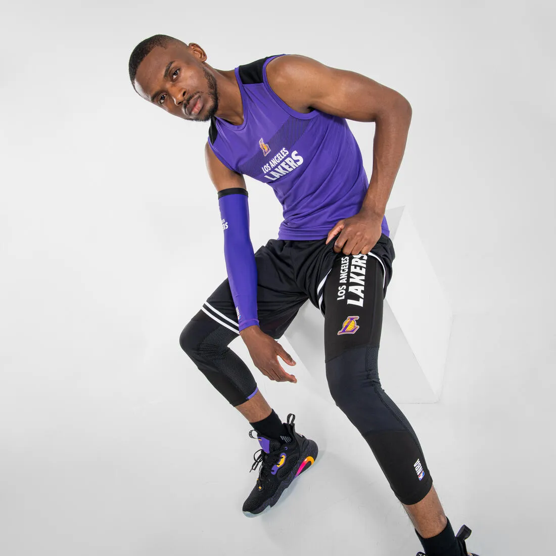Men's/Women's Basketball 3/4 Leggings 500 - NBA Los Angeles Lakers