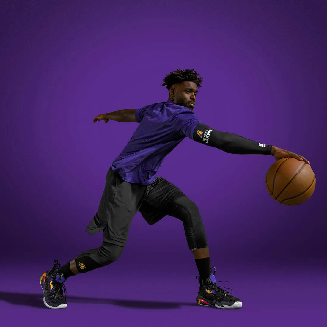 Men's/Women's Basketball 3/4 Leggings 500 - NBA Los Angeles Lakers