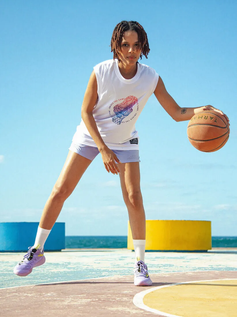 Men's/Women's Sleeveless Basketball Jersey TS500 - White