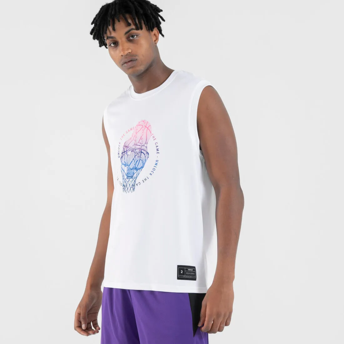 Men's/Women's Sleeveless Basketball Jersey TS500 - White