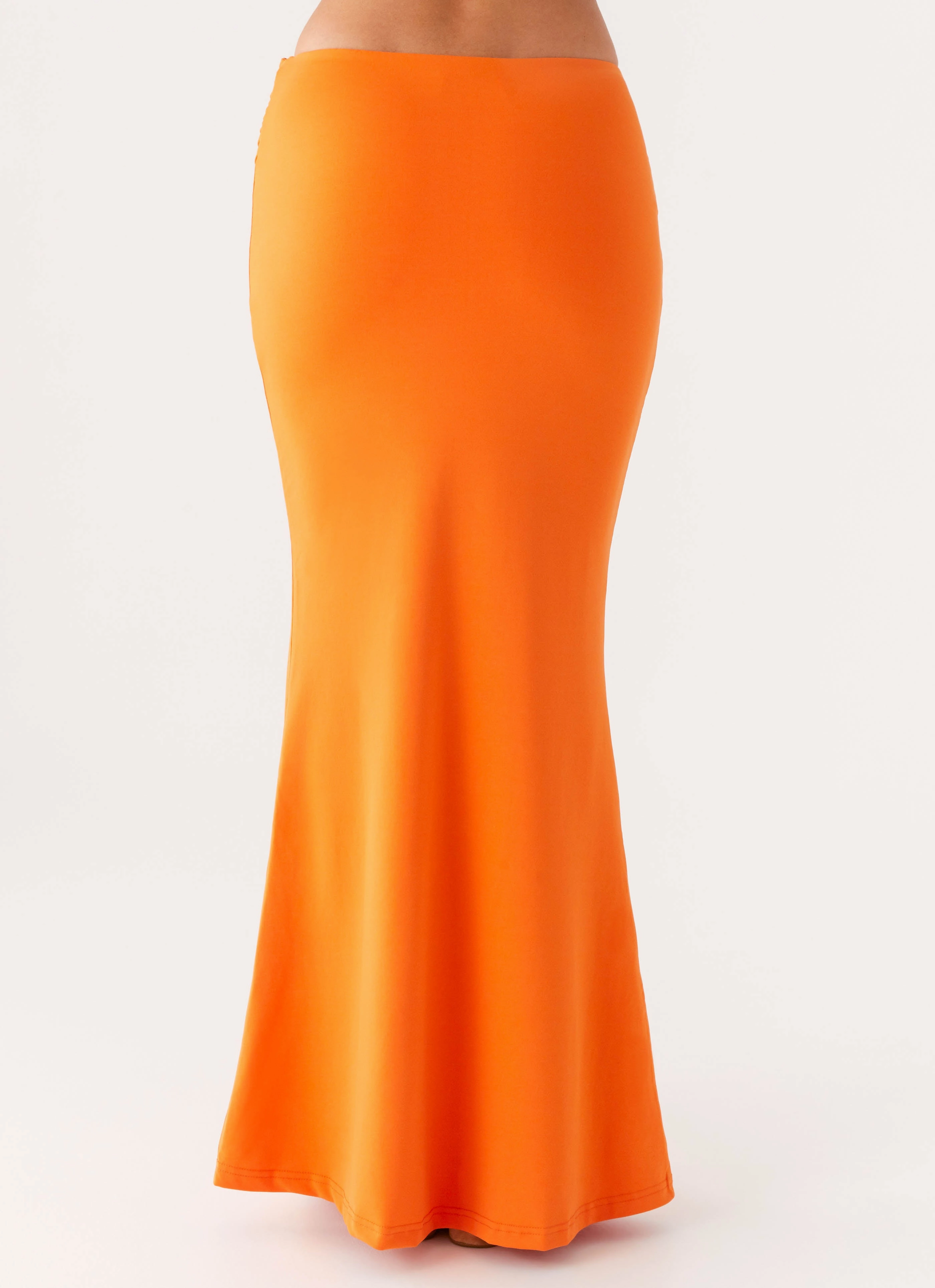 LowProfileTopstitching Thermal Insulation Layer Mention Maxi Skirt - Orange