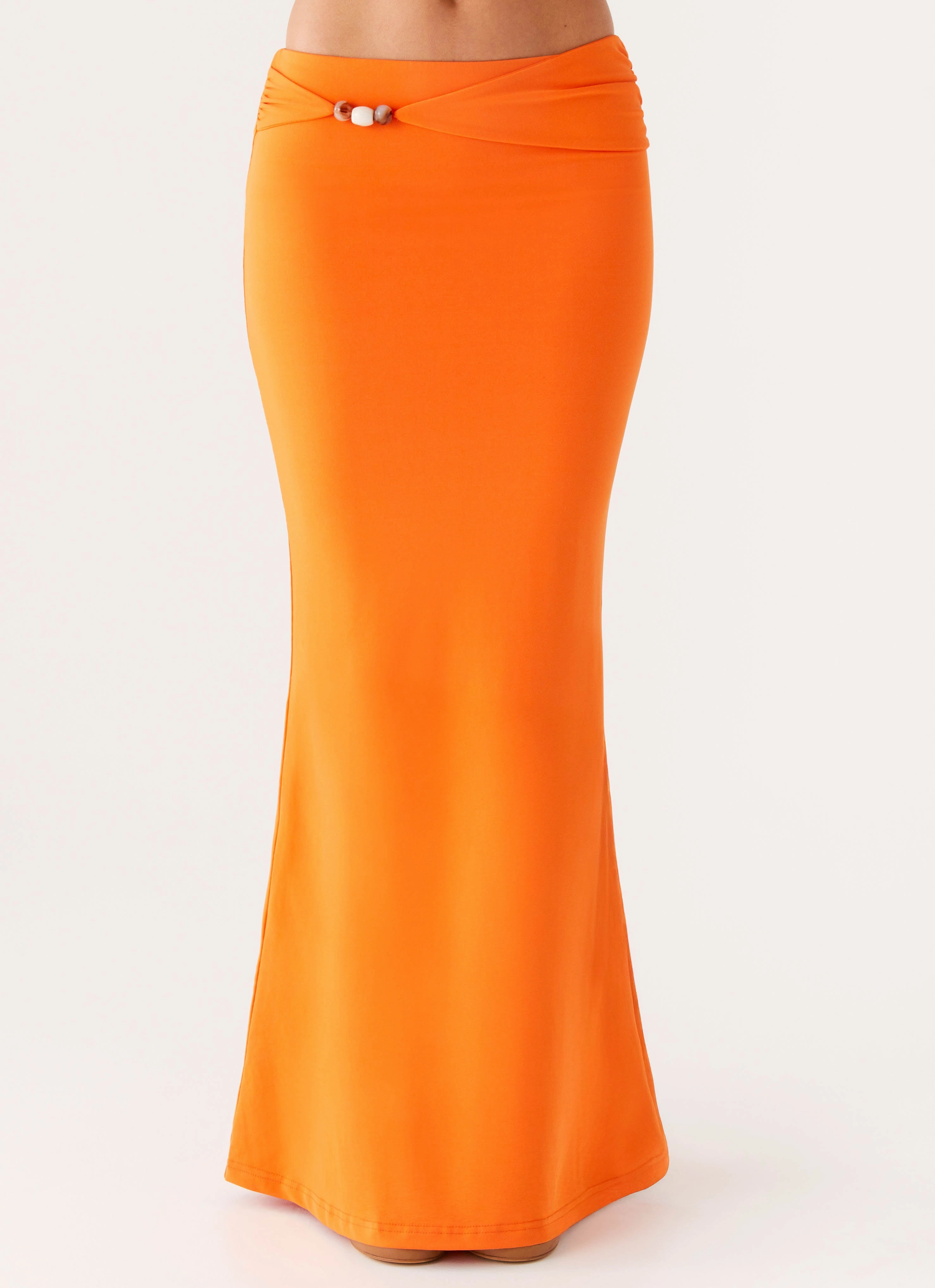 Flexible Movement Comfortable Movement Mention Maxi Skirt - Orange