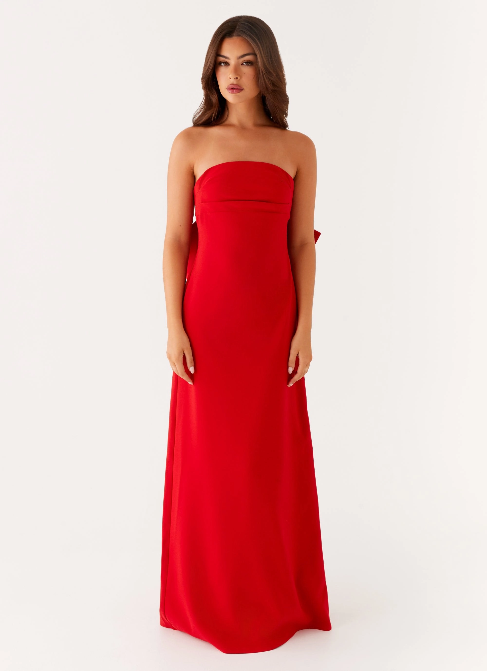 Elegant Fabric Travel Light Meredith Maxi Dress - Red