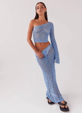 GussetedCrotch Merliah Crochet Maxi Skirt - Blue