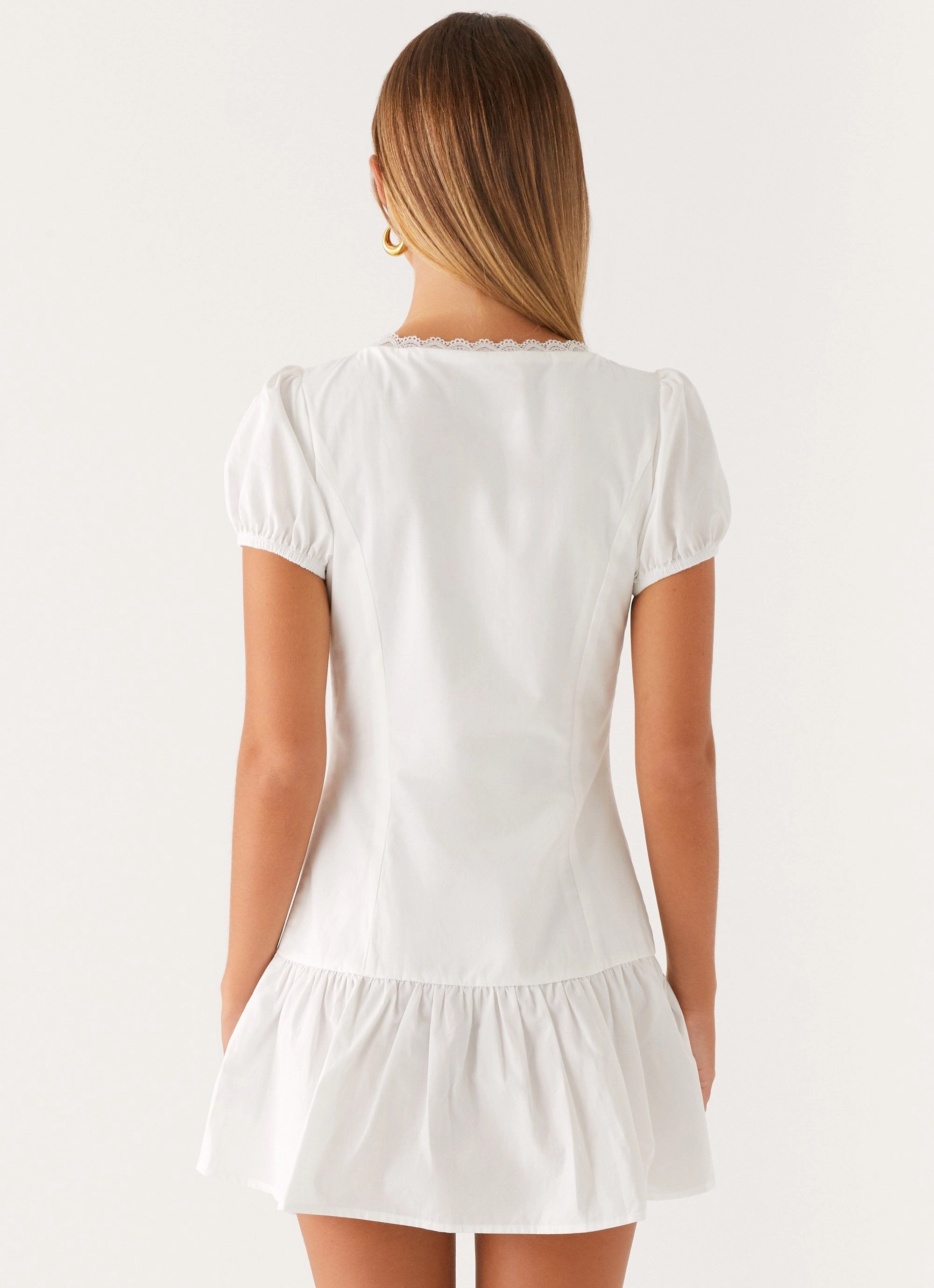 Simply Yours Mini Dress - White Smooth Tone Fashionable outfit for outings