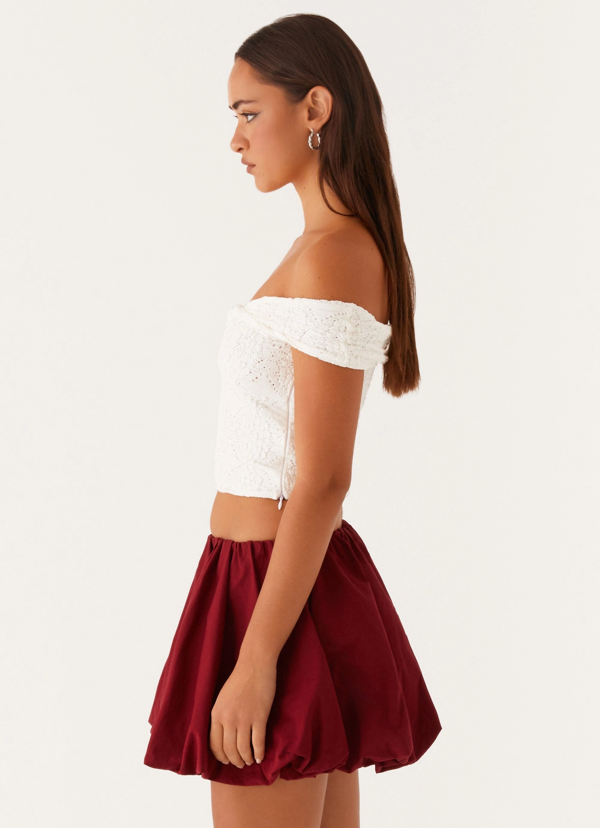 EcoFriendly Dye Process Circular Knit Technique Meryll Twist Top - White