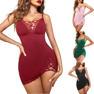 Mesh Lingerie Sexy Lace Lingerie Set for Women,Sheer Babydoll with Matching Thong,Romantic Nightwear
